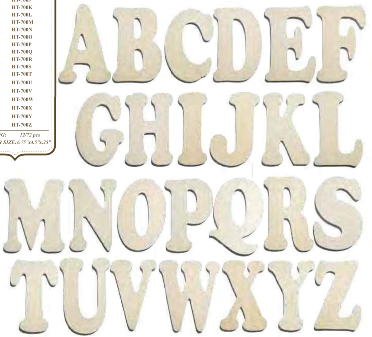 Wood Letter "U" Pcs