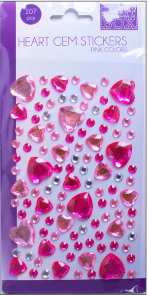 6mm Red Heart Adhesive Gems 104pc by Park Lane