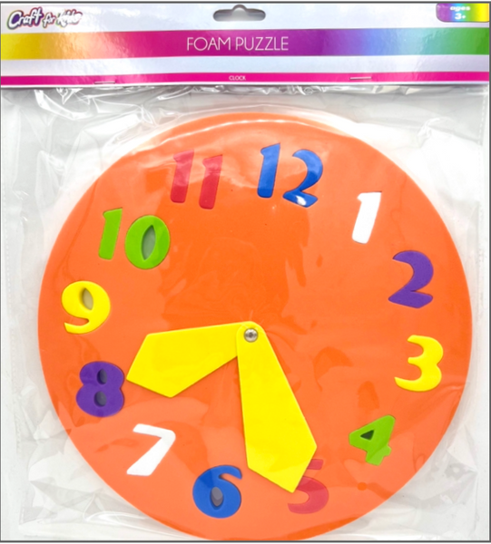 Foam Puzzle 10"Clock Craft For Kids