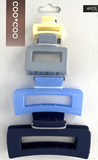 4 PC ASSORTED SIZE CLAW - COOL BLUE
