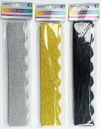 CFK-1584 -8 pc glitter foam borders in assorted colors.24 PCS PER CASE $0.75/pc