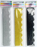 CFK-1584 -8 pc glitter foam borders in assorted colors.24 PCS PER CASE $0.75/pc