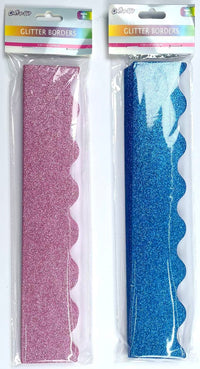 CFK-1585 - 8 pc glitter foam borders in assorted colors.- ASSORTED COLORS $0.75/pc