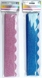 CFK-1585 - 8 pc glitter foam borders in assorted colors.- ASSORTED COLORS $0.75/pc