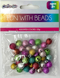 GLITTER BEADS ASSORTED COLORS -$0.75