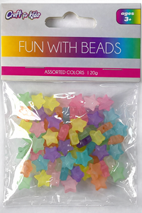 COLORFUL STAR BEADS ASSORTED COLORS - $0.75