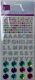 185 PIECES GEM STONE AND GLITTER LETTERS- ASSORTED COLORS- $0.75-INNER PACKING 24 PCS