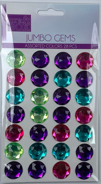 JUMBO GEMS -ASSORTED COLORS - $0.75 - INNER PACKING 24 PCS