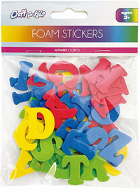 CRAFT FOR KIDS- 52 PCS FOAM STICKERS - ALPHABET  - INNER PACKING 24 PCS
