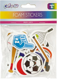 CRAFT FOR KIDS- 26 PCS FOAM STICKERS - SPORTS  - INNER PACKING 24 PCS