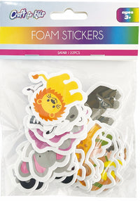 CRAFT FOR KIDS- 22 PCS FOAM STICKERS - SAFARI - INNER PACKING 24 PCS