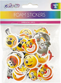 CRAFT FOR KIDS- 40 PCS FOAM STICKERS - EXPRESSIONS  - INNER PACKING 24 PCS