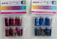 6 Pc Glitter/Confetti Shakers 5G-ASSORTMENT-INNER PACKING 24 PCS