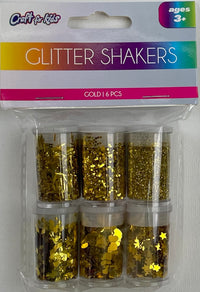 6 Pc Glitter/Confetti Shakers 5G-Gold-inner packing 24 pcs