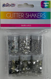 6 Pc Glitter/Confetti Shakers 5G-Silver-INNER PACKING 24 PCS