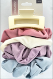 5 PC SCRUNCHIE & CLAW - LAVENDAR