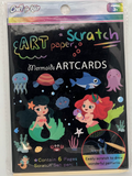 SCRATCH ART & COLORING KIT - 6 PAGES - MERMAID