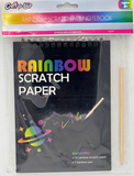 RAINBOW SCRATCH ART NOTEBOOK - 10 PAGES WITH WOODEN PICK