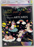 SCRATCH ART & COLORING KIT - 6 PAGES - UNICORN
