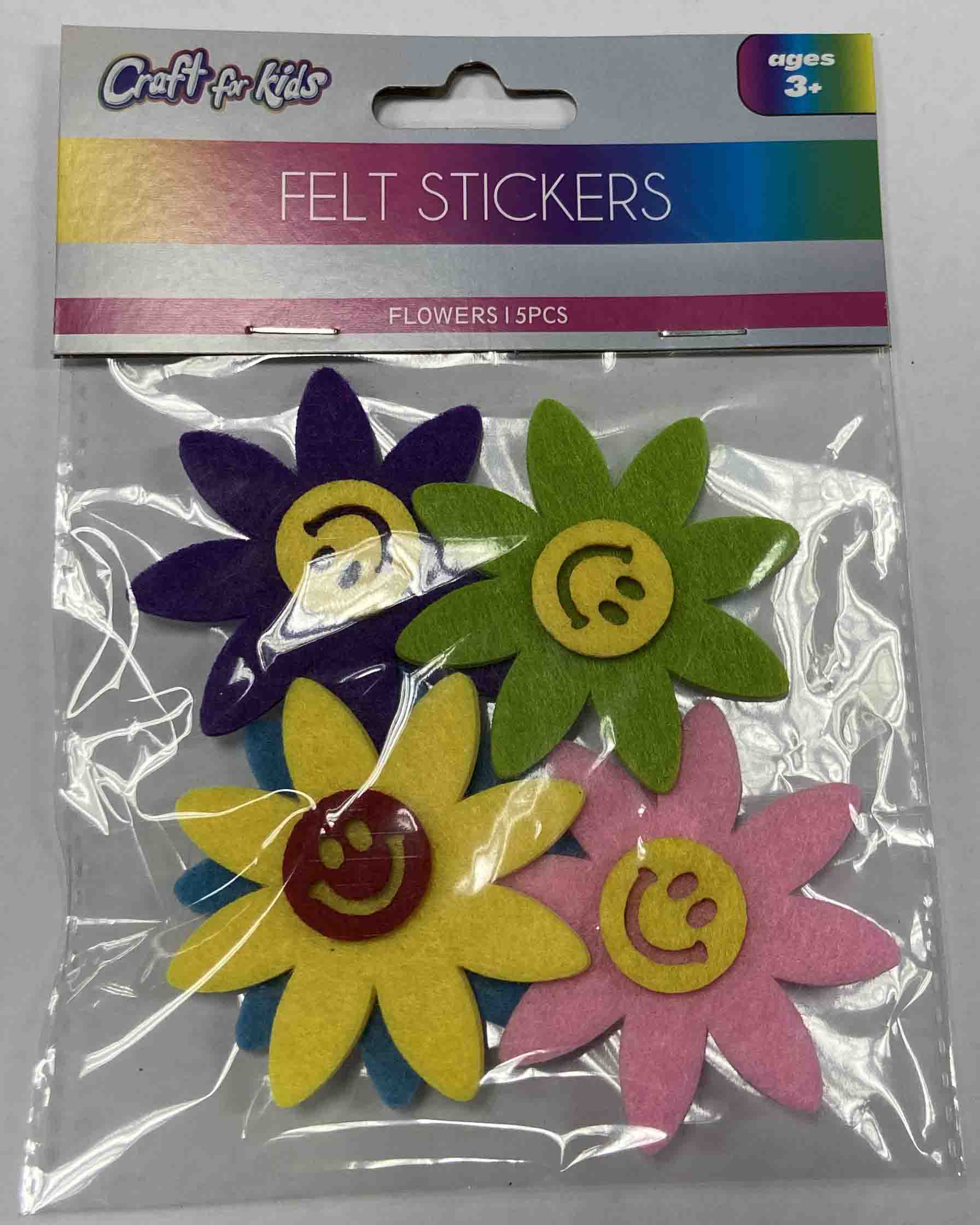 5 PCS 3D FELT STICKERS - FLOWERS