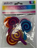 6 PCS 3D FELT STICKERS - LOLLI POP