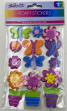 3D FOAM STICKERS W/ GLITTER UNDERLAY - BUTTERFLY/FLOWERS