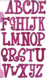 Glitter Letter"I" Hot Pink With Silver Stones