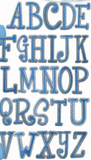 Glitter Letter "F" Royal Blue With Silver Outline