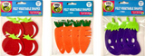 4 Felt Vegetable Shapes 3 Assorted Designs (Tomato/Carrot/Eggplant) Pcs