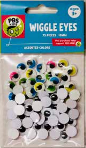 Wiggle Eyes-Assorted Colors 10Mm 75Pcs