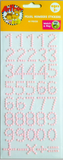 Pearl Numbers Stickers 4 Pcs-Pink