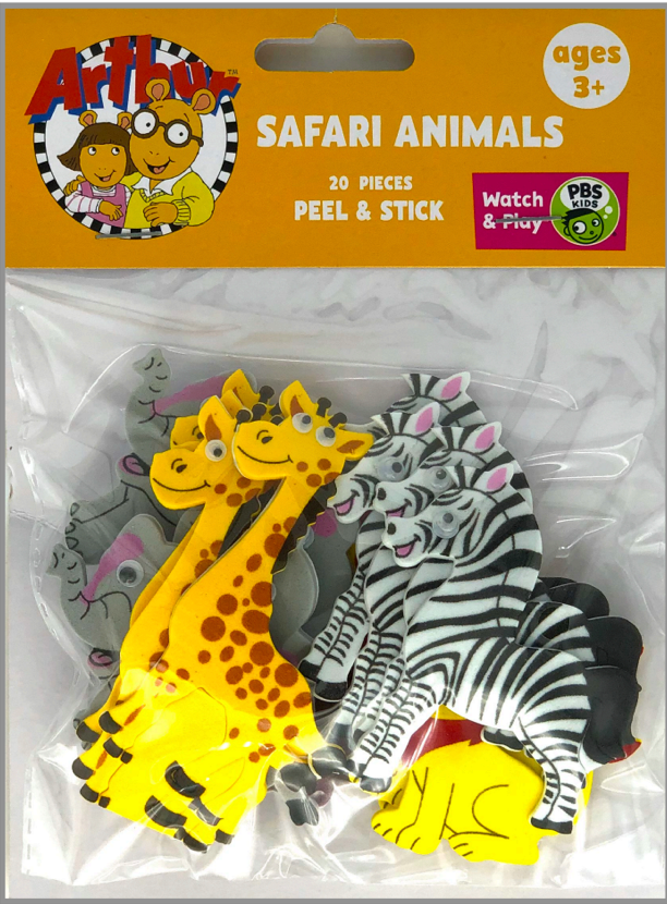 Foam Stickers With Wiggles Eyes-Safari 20 Pcs