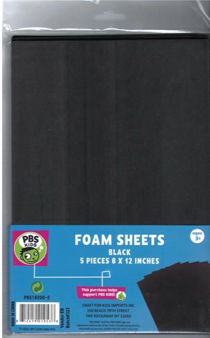Foam Sheets-Black 20X30X2Mm 5Ct