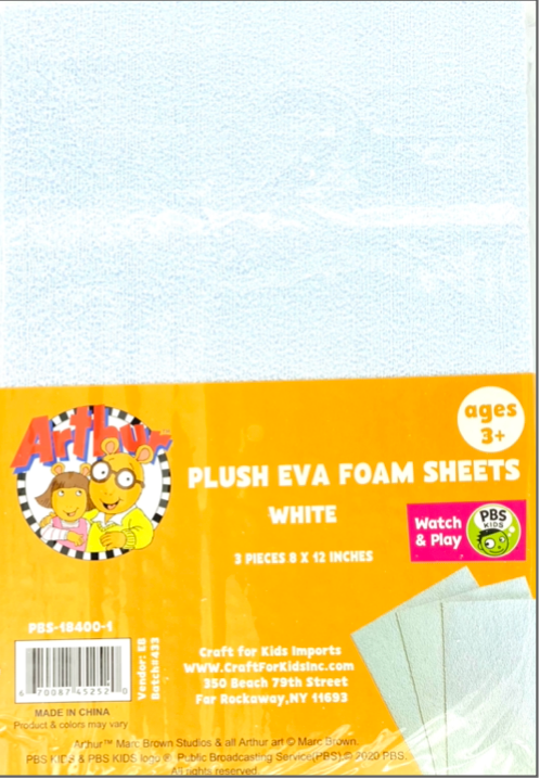 3 Plush Eva Foam Sheets 20X30X2Mm-Black