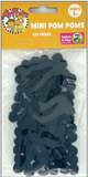 120 Mini Pom Poms 1Cm-Black