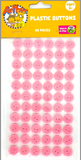 66 Adhesive Plastic Buttons-Pink