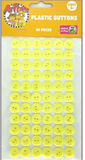 66 Adhesive Plastic Buttons-Yellow