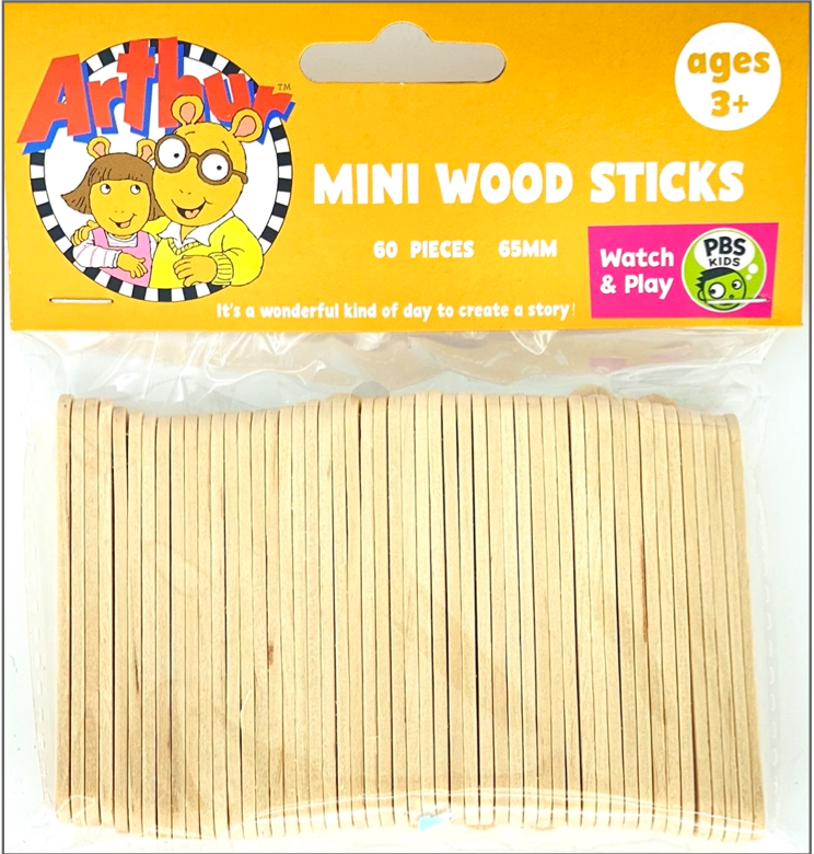 60 Mini Wood Craft Sticks (65Mm)-Natural