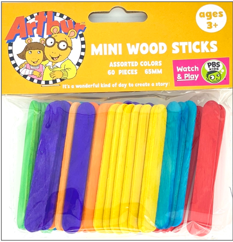 60 Mini Wood Craft Sticks (65Mm)-Colored – Craft For Kids