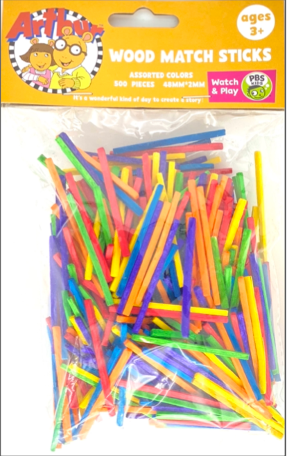 500 Wood Match Sticks (4Cm X 2 Mm)-Colored