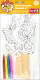 4 Pack-Stick Character Coloring Kit W/ 4 Color Markers (Mermaid/Unicorn/Princess/Butterfly)