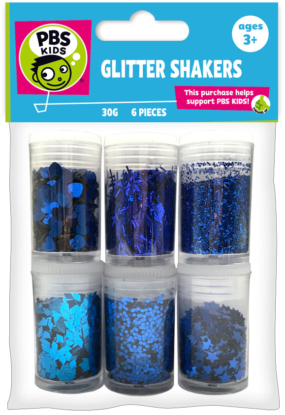 6 Pc Glitter/Confetti Shakers 5G-Blue
