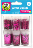 6 Pc Glitter/Confetti Shakers 5G-Pink