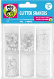 6 Pc Glitter/Confetti Shakers 5G-White