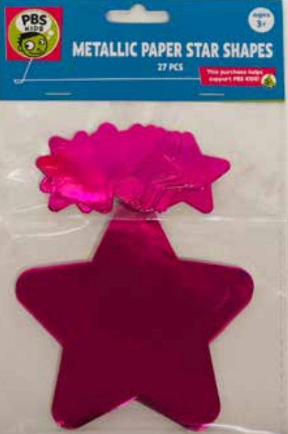 25 Pcs Metallic Paper Card Star-Pink