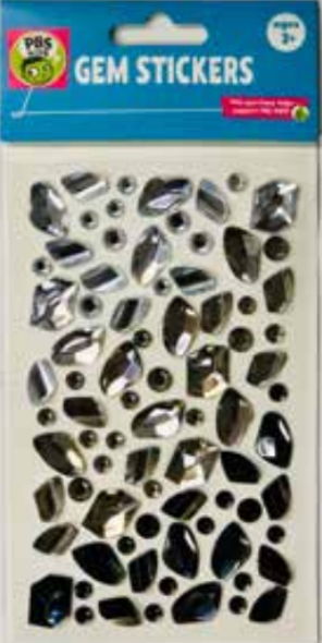 Gem Stickers Assorted Shapes-Silver