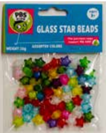 Glass Star Beads-Assorted Colors 25G