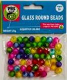 Glass Round Beads-Assorted Colors 25G