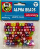 Alpha Beads-Assorted Colors Cubes With White Letters 25G