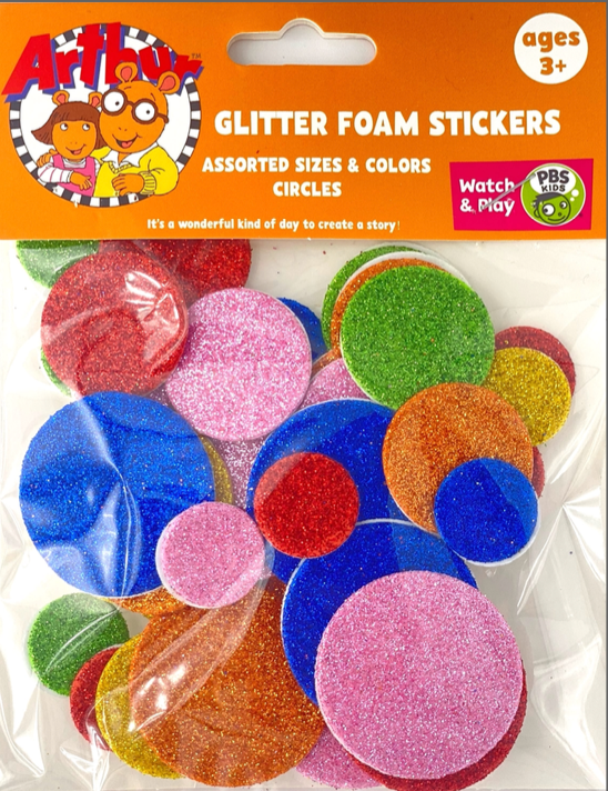 Assorted Adhesive Glitter Eva Circles 13G Bag
